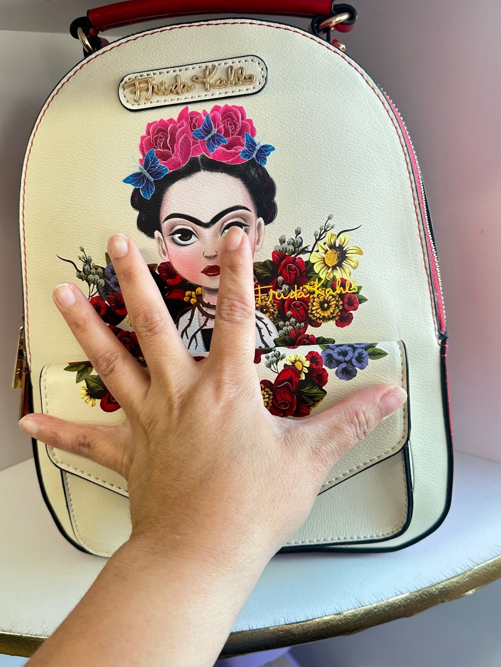 Cream Floral Backpack - Picture 6 of 6